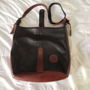 Vintage  Earthbags By Fred Salerno Black and Brown Leather Shoulder Bag